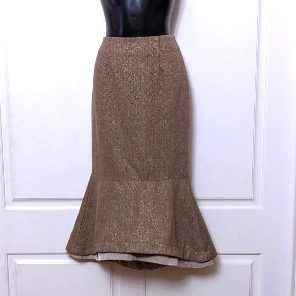 Design Todays Herringbone Flare Midi Pencil Skirt